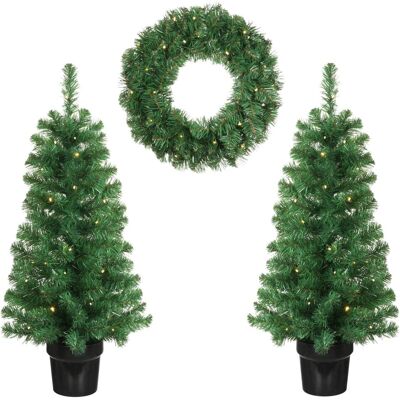 Black Box Trees - Ensemble de Noël vert 90cm avec lumières - Sapins et guirlande - Publicité Black Box Trees - Ensemble de Noël vert 90cm avec lumières - Sapins et guirlande - Publicité