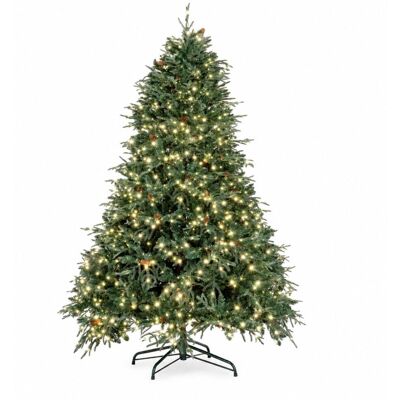 Bizzotto Sapin de noël 210 cm, 3964 branches, 3000 micro-led, ø 142 cm Vert 142x210x142cm - Publicité Bizzotto Sapin de noël 210 cm, 3964 branches, 3000 micro-led, ø 142 cm Vert 142x210x142cm - Publicité