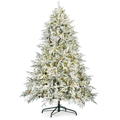 Bizzotto Sapin de noël enneigé 240 cm, 5604 branches, 4000 micro-led, ø 157 cm Blanc 157x240x157cm - Publicité Bizzotto Sapin de noël enneigé 240 cm, 5604 branches, 4000 micro-led, ø 157 cm Blanc 157x240x157cm - Publicité