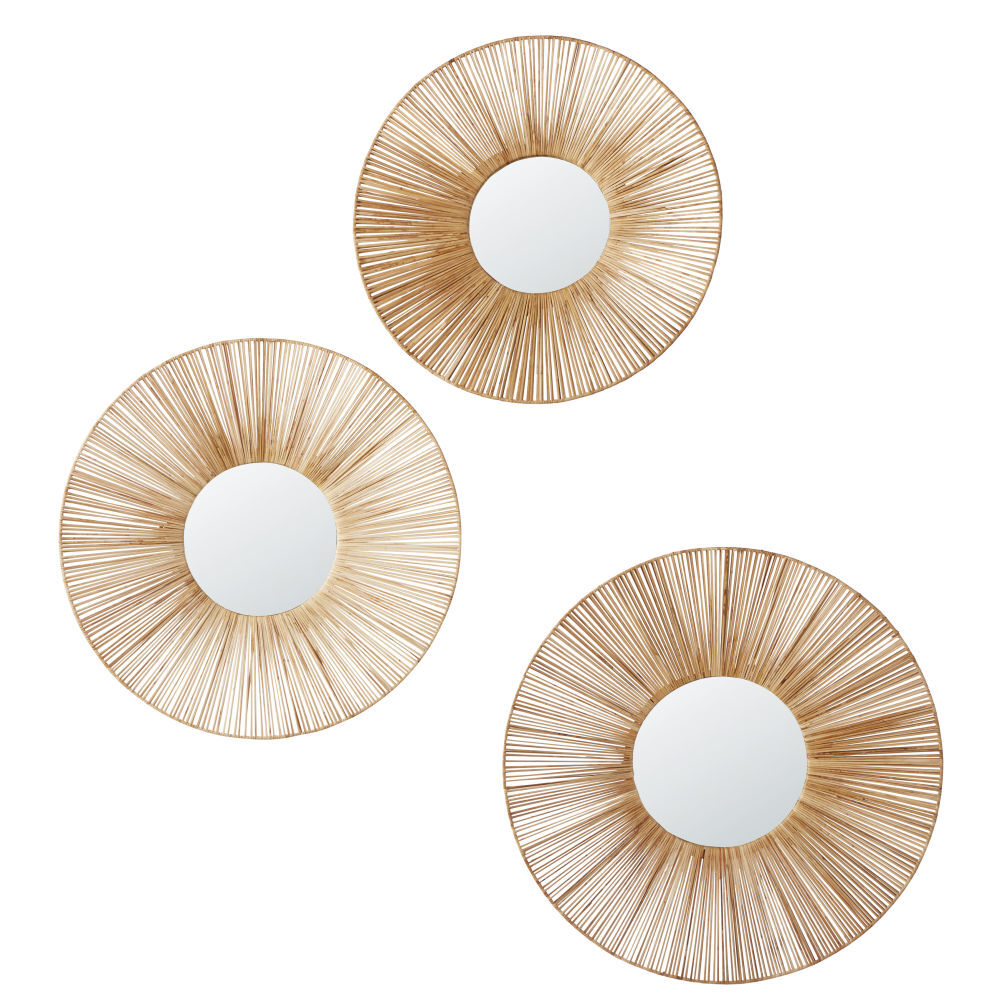 Maisons du Monde 3 miroirs en rotin D60 Maisons du Monde 3 miroirs en rotin D60