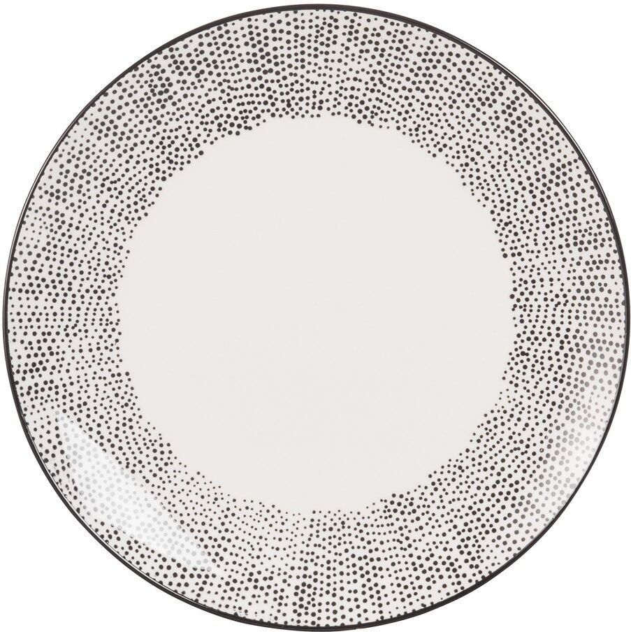 Maisons du Monde Assiette à dessert en faïence blanche motifs à pois Maisons du Monde Assiette à dessert en faïence blanche motifs à pois