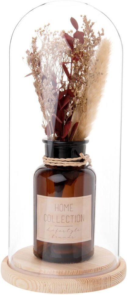 Maisons du Monde Bouquet de fleurs sous cloche en verre H29 Maisons du Monde Bouquet de fleurs sous cloche en verre H29