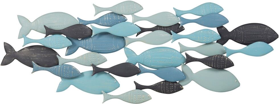 Maisons du Monde Déco murale banc de poissons en métal 71x26 Maisons du Monde Déco murale banc de poissons en métal 71x26