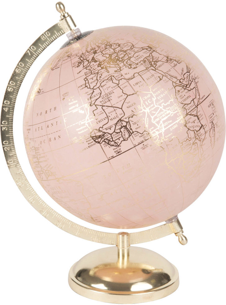 Maisons du Monde Globe terrestre carte du monde rose et doré