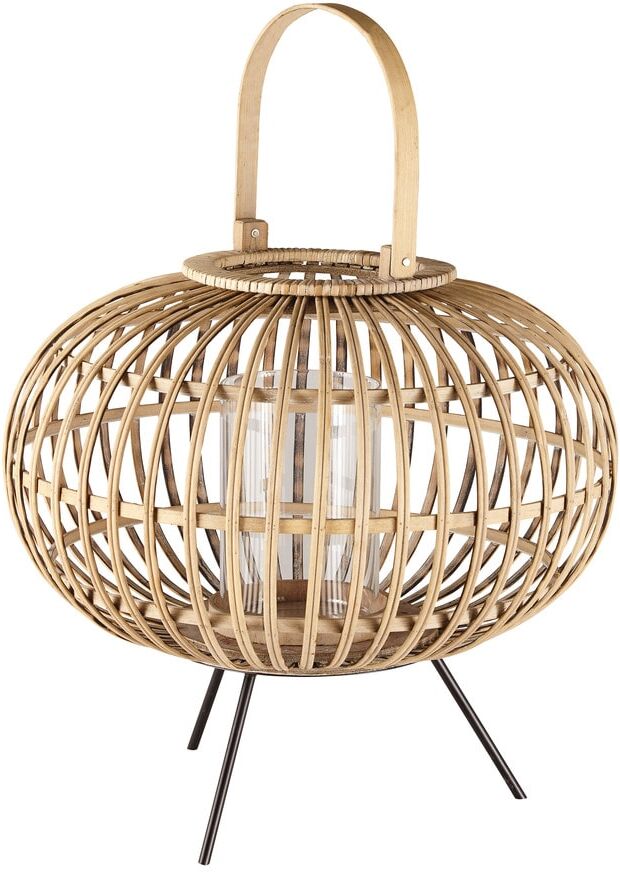 Maisons du Monde Lanterne en osier tressé et verre Maisons du Monde Lanterne en osier tressé et verre