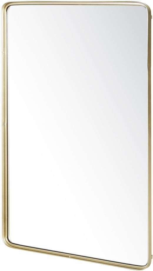 Maisons du Monde Miroir bords arrondis en métal doré 75x110 Maisons du Monde Miroir bords arrondis en métal doré 75x110