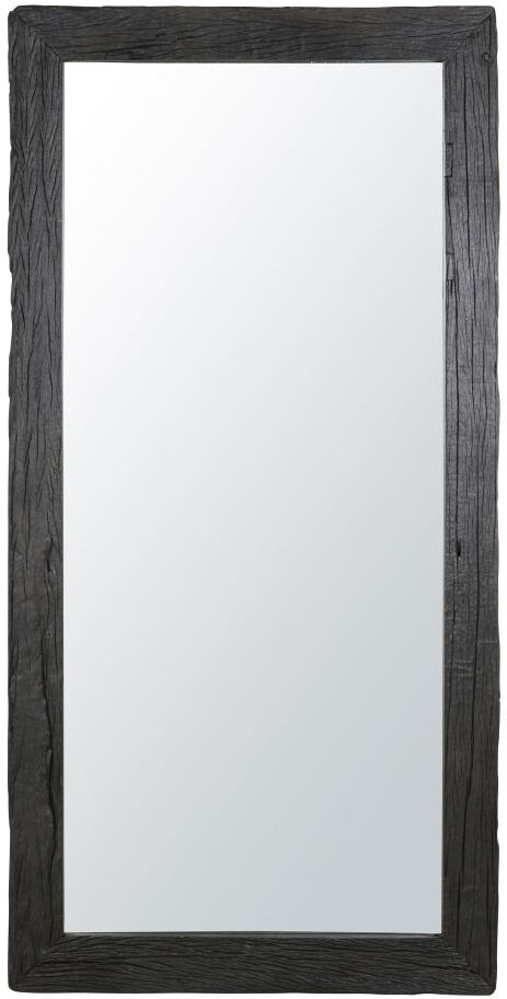 Maisons du Monde Miroir en bois recyclé brûlé noir 101x201 Maisons du Monde Miroir en bois recyclé brûlé noir 101x201