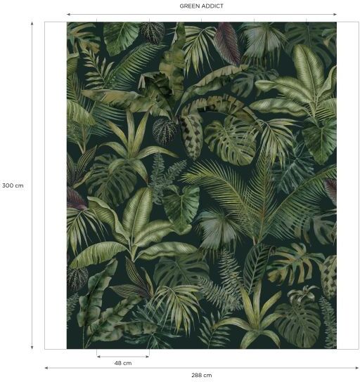 Maisons du Monde Papier peint intissé imprimé végétal 288x350 Maisons du Monde Papier peint intissé imprimé végétal 288x350