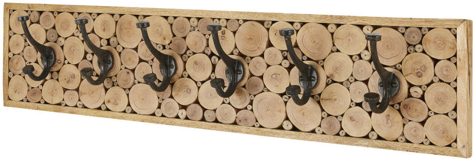 Maisons du Monde Patère rondins de bois 6 crochets en eucalyptus et manguier Maisons du Monde Patère rondins de bois 6 crochets en eucalyptus et manguier