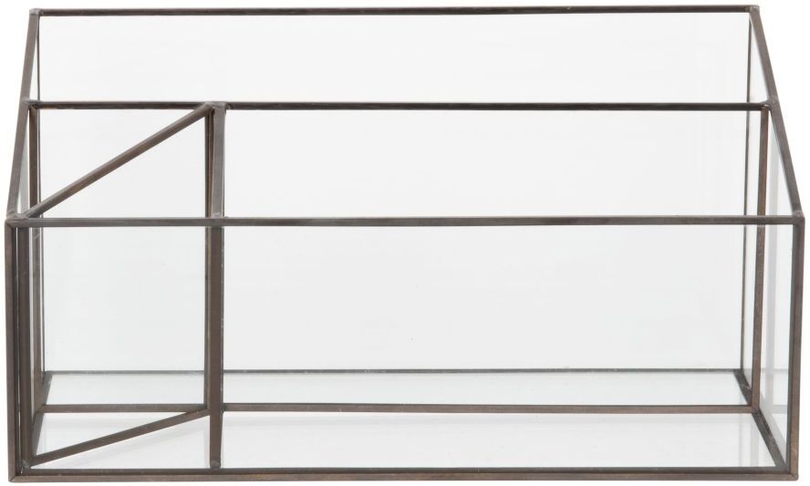 Maisons du Monde Range courrier en verre et métal noir Maisons du Monde Range courrier en verre et métal noir