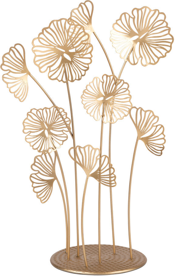 Maisons du Monde Statue fleurs en métal doré H41 Maisons du Monde Statue fleurs en métal doré H41