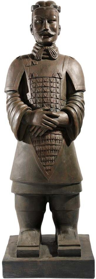 Maisons du Monde Statue Guerrier de Xian en fibre d'argile marron H 124 cm Maisons du Monde Statue Guerrier de Xian en fibre d'argile marron H 124 cm