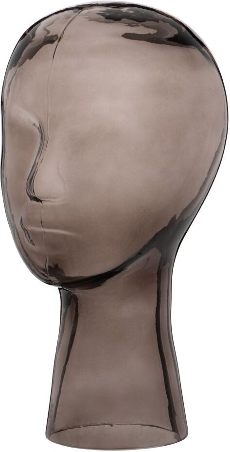 Maisons du Monde Statuette visage en verre fumé noir H30 Maisons du Monde Statuette visage en verre fumé noir H30