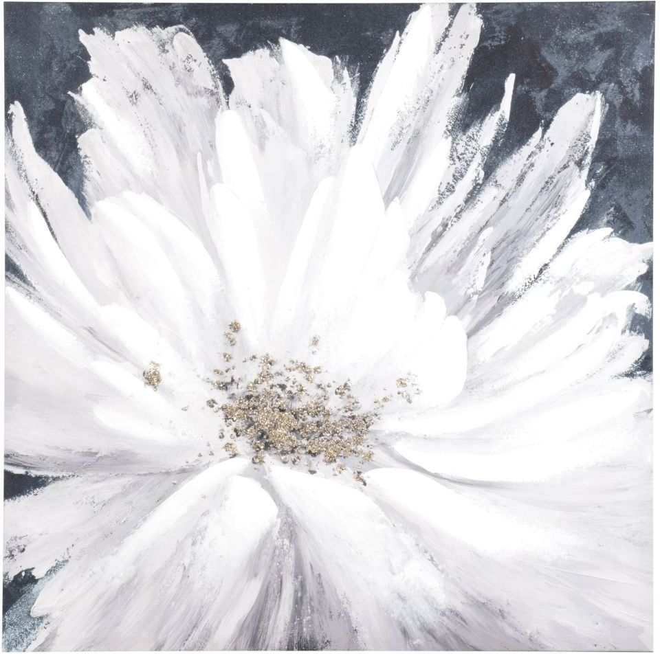 Maisons du Monde Toile marguerite blanche et bleu marine 70x70 Maisons du Monde Toile marguerite blanche et bleu marine 70x70