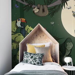 Acte Deco Papier peint panoramique enfant jungle couleurs 510 x 250 cm Gris 110x250x1cm