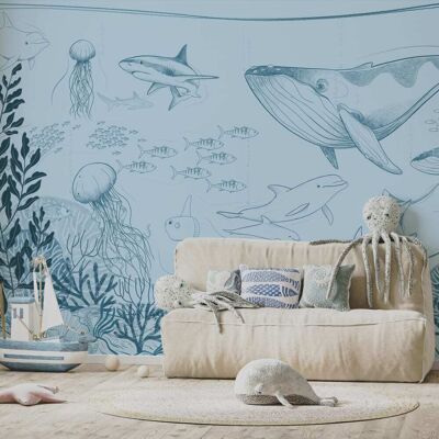 Acte Deco Papier peint enfant océan, bleu 375 x 250cm Bleu 375x250x375cm - Publicité Acte Deco Papier peint enfant océan, bleu 375 x 250cm Bleu 375x250x375cm - Publicité