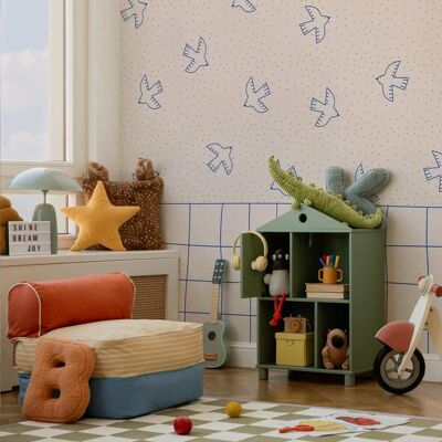 Acte Deco Papier peint enfant oiseaux, beige 450 x 250cm Beige 450x250x450cm - Publicité Acte Deco Papier peint enfant oiseaux, beige 450 x 250cm Beige 450x250x450cm - Publicité
