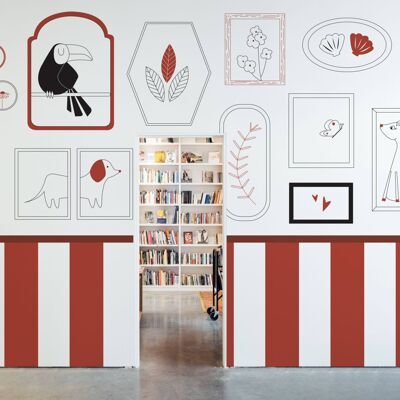 Acte Deco Papier peint enfant petits explorateurs, rouge 450 x 250cm Rouge 450x250x450cm - Publicité Acte Deco Papier peint enfant petits explorateurs, rouge 450 x 250cm Rouge 450x250x450cm - Publicité