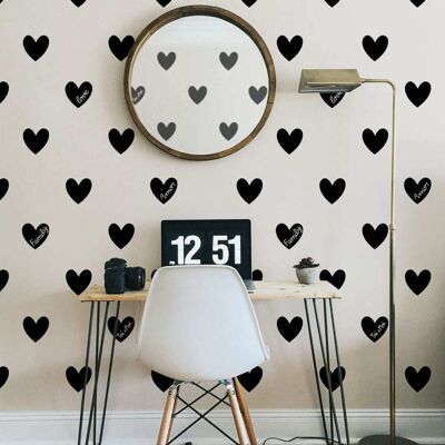 Acte Deco Papier peint enfant amour coeur, noir 450 x 250cm Noir 450x250x450cm - Publicité Acte Deco Papier peint enfant amour coeur, noir 450 x 250cm Noir 450x250x450cm - Publicité