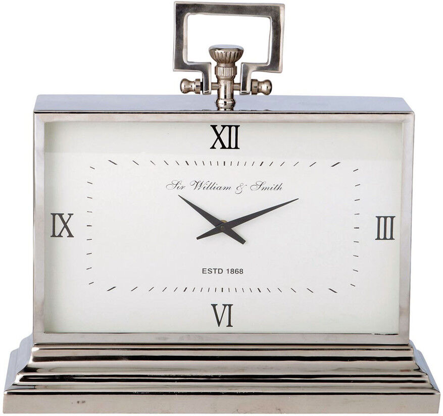 Maisons du Monde Horloge à poser en métal effet chromé L47 Maisons du Monde Horloge à poser en métal effet chromé L47