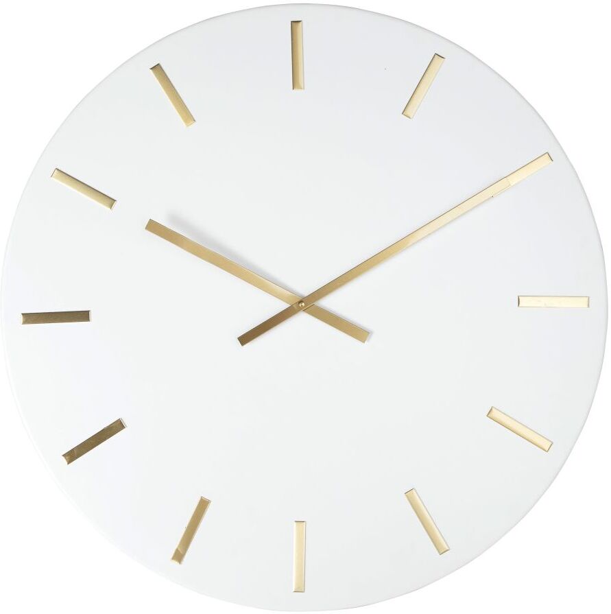 Maisons du Monde Horloge en métal blanc chiffres dorés D80 Maisons du Monde Horloge en métal blanc chiffres dorés D80