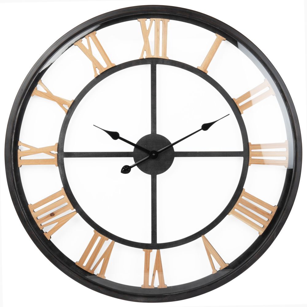 Maisons du Monde Horloge en métal noir D80 Maisons du Monde Horloge en métal noir D80