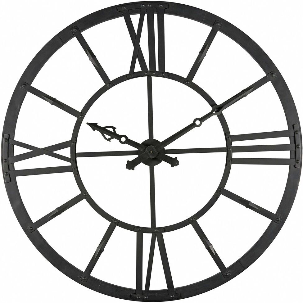 Maisons du Monde Horloge lumineuse en métal noir D.121cm