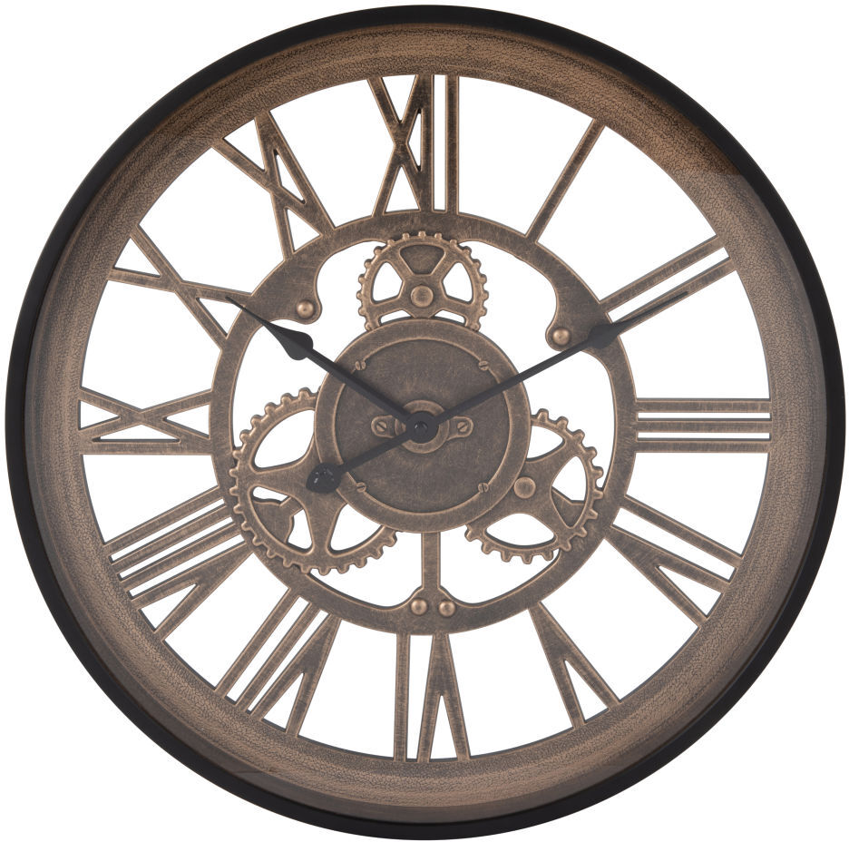 Maisons du Monde Horloge rouages noire et marron D46 Maisons du Monde Horloge rouages noire et marron D46