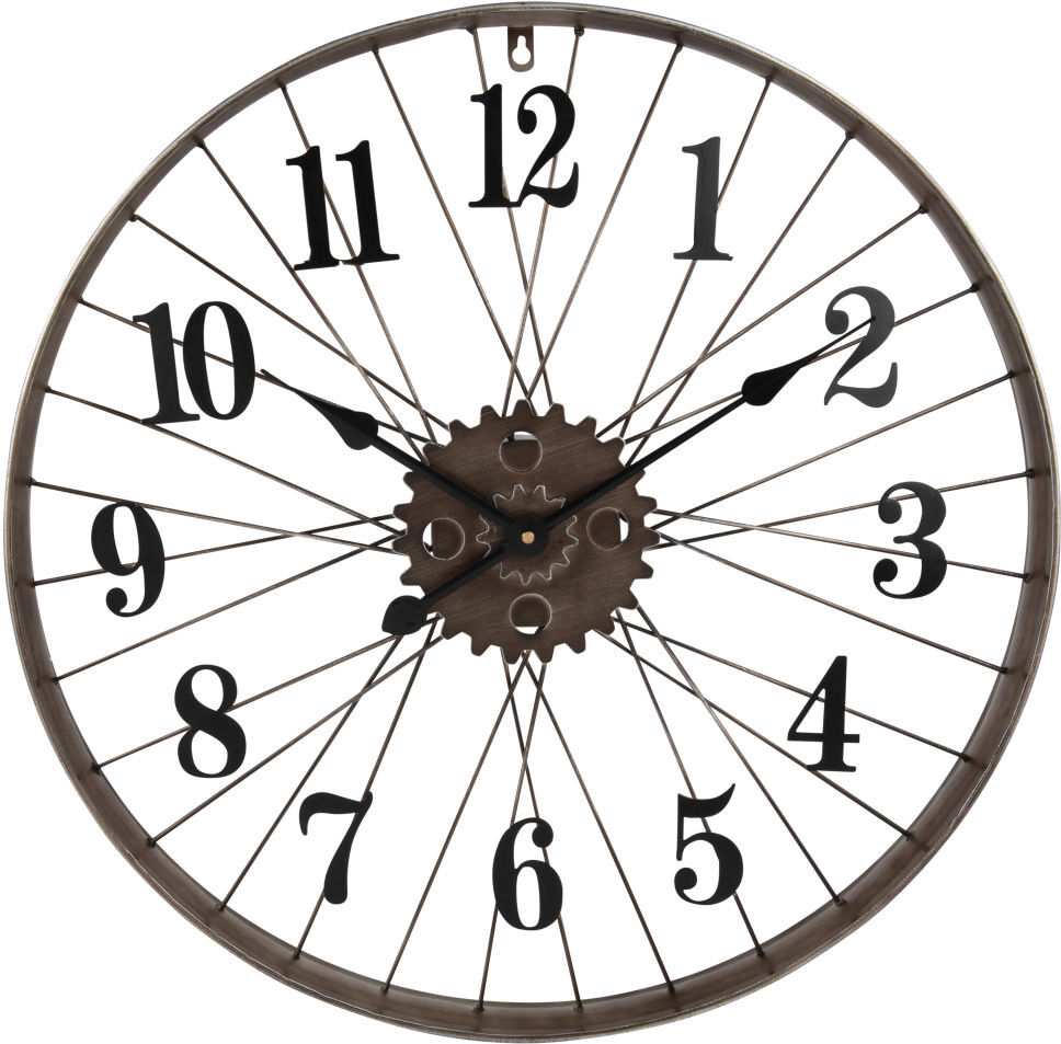 Maisons du Monde Horloge roue de vélo en métal noir D60 Maisons du Monde Horloge roue de vélo en métal noir D60
