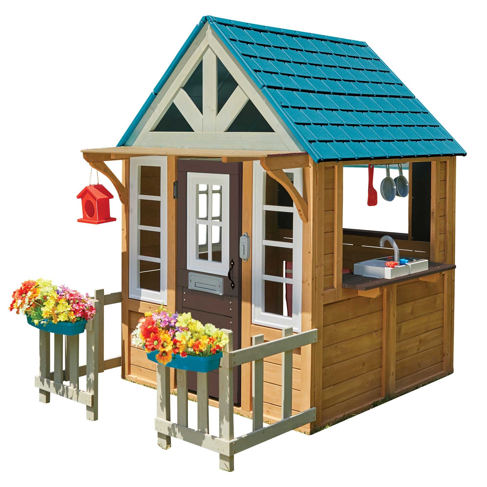KidKraft Maisonnette en bois pour enfants Bleu 139x172x123cm
