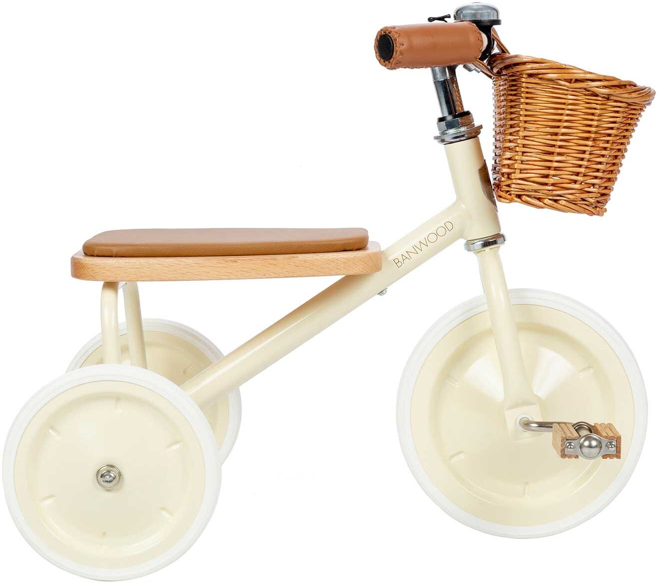 Banwood Tricycle vintage en métal crème Blanc 40x50x60cm