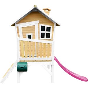 Axi Maisonnette en bois écologique avec toboggan violet Violet 177x231x264cm