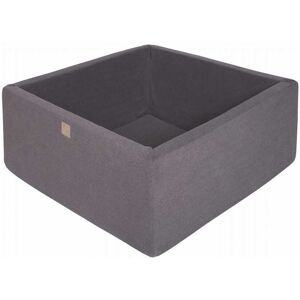 MeowBaby Piscine sèche carrée pour enfants 90x90x40 sans balle Coton Gris foncé Gris 90x40x90cm