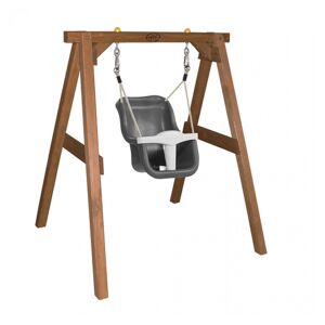 Axi Portique, balançoire en bois brun et gris pour bébé Marron 103x134x120cm