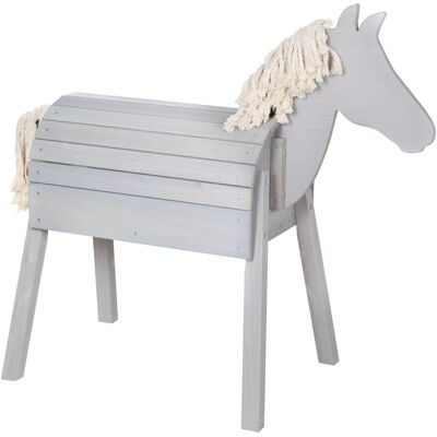 roba Cheval de jardin en bois lasuré gris avec crinière et queue Gris 110x96x48cm - Publicité roba Cheval de jardin en bois lasuré gris avec crinière et queue Gris 110x96x48cm - Publicité