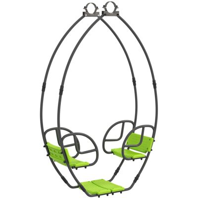 Balancelle pour enfants Outsunny face à face 3-6 ans - Acier, Vert & Gris - Publicité Balancelle pour enfants Outsunny face à face 3-6 ans - Acier, Vert & Gris - Publicité
