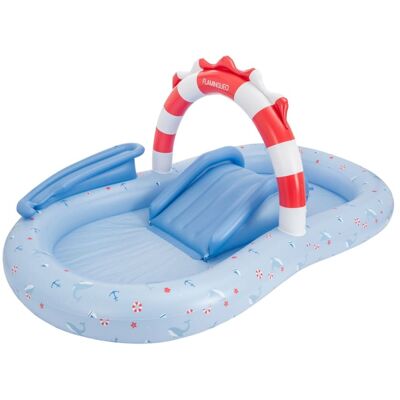 Flamingueo Centre de jeux aquatique avec toboggan PVC violet Bleu 245x100x140cm - Publicité Flamingueo Centre de jeux aquatique avec toboggan PVC violet Bleu 245x100x140cm - Publicité