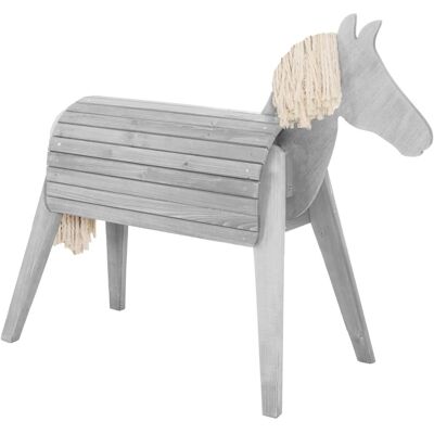 roba Cheval de jardin en bois lasuré teck avec crinière et queue Gris 126x105x50cm - Publicité roba Cheval de jardin en bois lasuré teck avec crinière et queue Gris 126x105x50cm - Publicité