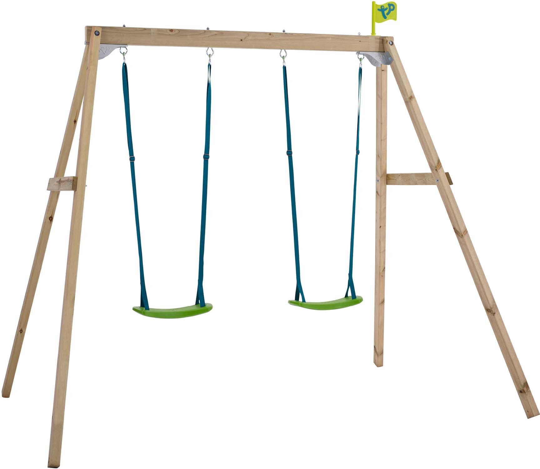 Tp Toys Portique en bois balançoire forest 2 balançoires Beige 240x209x183cm