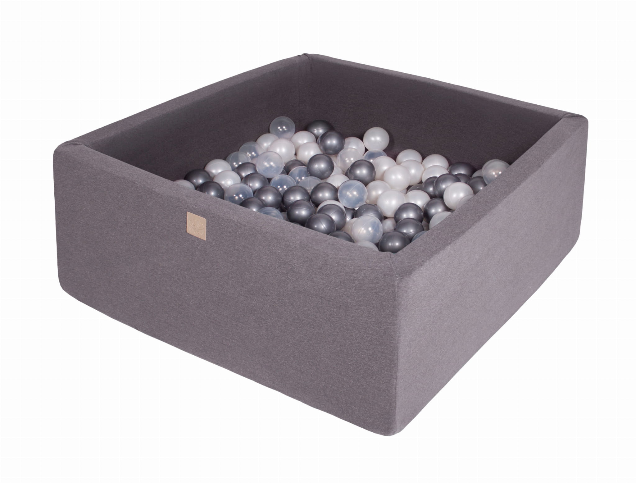 MeowBaby Piscine À balles gris foncé 300 perle blanche/argent/transparent Multicolore 90x40x90cm