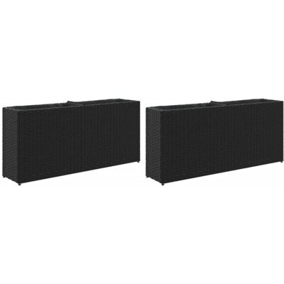 Helloshop26 Lot de 2 jardinières résine noire 90 x 20 x 40 cm Noir 90x40x20cm - Publicité Helloshop26 Lot de 2 jardinières résine noire 90 x 20 x 40 cm Noir 90x40x20cm - Publicité