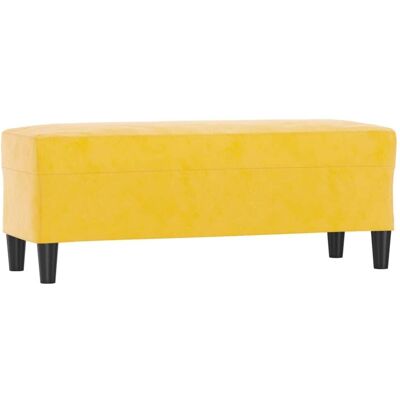 Helloshop26 - Banco amarillo 100 x 35 x 41 cm velours - 100 x 35 x 41 cm - ottoman - Publicité Helloshop26 - Banco amarillo 100 x 35 x 41 cm velours - 100 x 35 x 41 cm - ottoman - Publicité