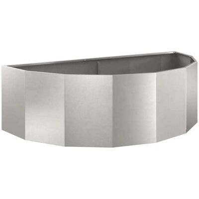 Helloshop26 Jardinière demi-ronde moderne extérieur argenté 120 x 60 x 35 cm Gris 120x35x60cm - Publicité Helloshop26 Jardinière demi-ronde moderne extérieur argenté 120 x 60 x 35 cm Gris 120x35x60cm - Publicité