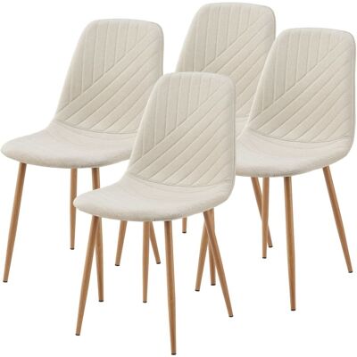 Helloshop26 Lot de 4 chaises beige 88 x 44 x 55 cm Beige 88x55x44cm - Publicité Helloshop26 Lot de 4 chaises beige 88 x 44 x 55 cm Beige 88x55x44cm - Publicité