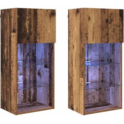 Helloshop26 Lot de 2 meubles bois marron 40.5 x 30 x 90 cm Marron 41x90x30cm - Publicité Helloshop26 Lot de 2 meubles bois marron 40.5 x 30 x 90 cm Marron 41x90x30cm - Publicité
