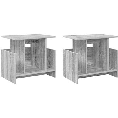 Helloshop26 Lot de 2 meubles bois marron 50 x 35 x 45 cm Marron 50x45x35cm - Publicité Helloshop26 Lot de 2 meubles bois marron 50 x 35 x 45 cm Marron 50x45x35cm - Publicité