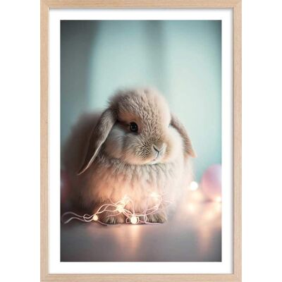 Hexoa Affiche enfant lapin lumineux avec cadre bois 40x60 cm Marron 40x60x2cm - Publicité Hexoa Affiche enfant lapin lumineux avec cadre bois 40x60 cm Marron 40x60x2cm - Publicité