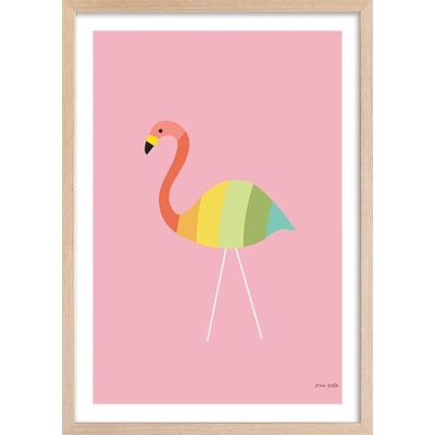 Hexoa Affiche enfant flamant citron avec cadre bois 40x60 cm Rose 40x60x2cm - Publicité Hexoa Affiche enfant flamant citron avec cadre bois 40x60 cm Rose 40x60x2cm - Publicité