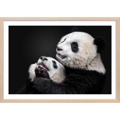 Hexoa Affiche enfant pandas avec cadre bois 60x40 cm Noir 60x40x2cm - Publicité Hexoa Affiche enfant pandas avec cadre bois 60x40 cm Noir 60x40x2cm - Publicité