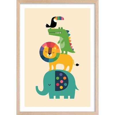 Hexoa Affiche enfant totem des amis avec cadre bois 40x60 cm Multicolore 40x60x2cm - Publicité Hexoa Affiche enfant totem des amis avec cadre bois 40x60 cm Multicolore 40x60x2cm - Publicité